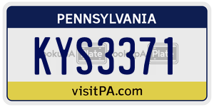 KYS3371  license plate in PA