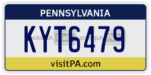 KYT6479  license plate in PA