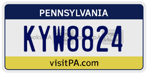 KYW8824 license plate in Pennsylvania