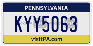 KYY5063  license plate in PA