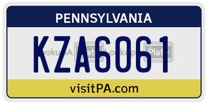 KZA6061  license plate in PA