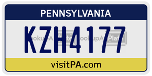 KZH4177 license plate in Pennsylvania