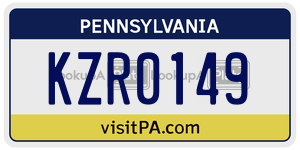 KZR0149 license plate in Pennsylvania
