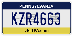 KZR4663  license plate in PA