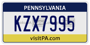 KZX7995 license plate in Pennsylvania