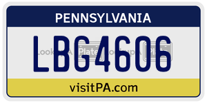 LBG4606  license plate in PA