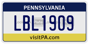 LBL1909  license plate in PA