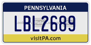 LBL2689  license plate in PA