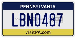 LBN0487  license plate in PA