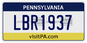 LBR1937  license plate in PA
