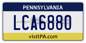 LCA6880 license plate in Pennsylvania