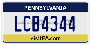 LCB4344  license plate in PA
