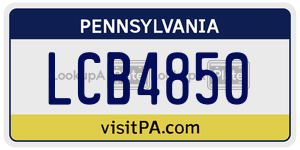 LCB4850  license plate in PA