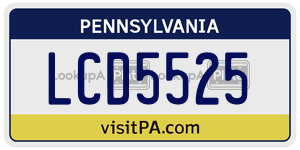 LCD5525  license plate in PA