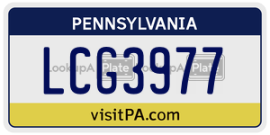 LCG3977 license plate in Pennsylvania