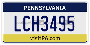 LCH3495  license plate in PA