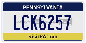 LCK6257 license plate in Pennsylvania