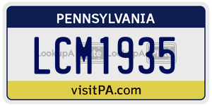 LCM1935  license plate in PA