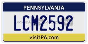 LCM2592  license plate in PA