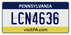 LCN4636  license plate in PA