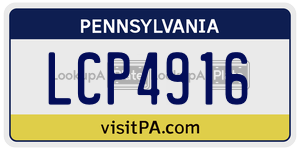 LCP4916 license plate in Pennsylvania