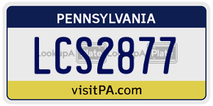 LCS2877  license plate in PA