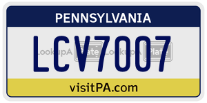 LCV7007 license plate in Pennsylvania