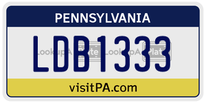 LDB1333 license plate in Pennsylvania