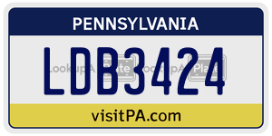 LDB3424 license plate in Pennsylvania