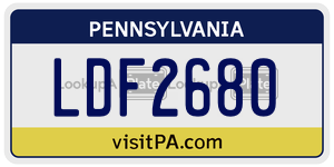 LDF2680  license plate in PA