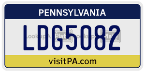 LDG5082  license plate in PA