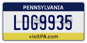 LDG9935 license plate in Pennsylvania