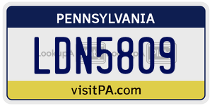 LDN5809  license plate in PA