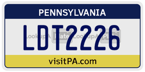 LDT2226 license plate in Pennsylvania