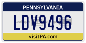 LDV9496  license plate in PA