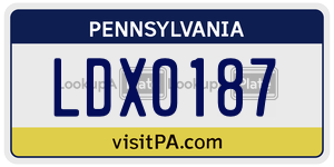 LDX0187 license plate in Pennsylvania