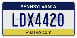 LDX4420  license plate in PA