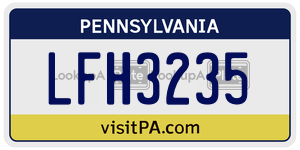 LFH3235 license plate in Pennsylvania