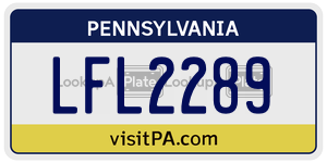 LFL2289 license plate in Pennsylvania