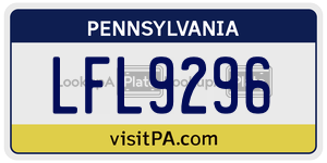 LFL9296 license plate in Pennsylvania