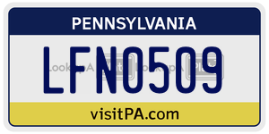 LFN0509 license plate in Pennsylvania
