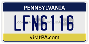 LFN6116  license plate in PA