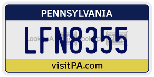 LFN8355  license plate in PA