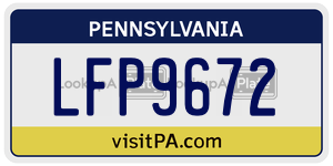 LFP9672 license plate in Pennsylvania