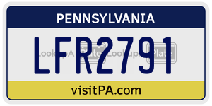 LFR2791  license plate in PA