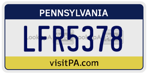 LFR5378 license plate in Pennsylvania
