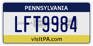 LFT9984  license plate in PA