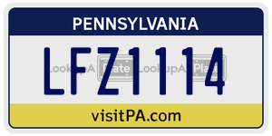 LFZ1114 license plate in Pennsylvania