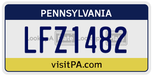 LFZ1482 license plate in Pennsylvania