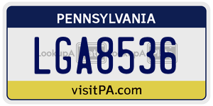 LGA8536  license plate in PA